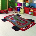 Confetti Racer Kırmızı Biyeli Çocuk Odası Halısı
