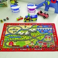 Confetti Railway Kırmızı Çocuk Odası Halısı