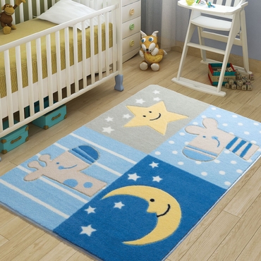 Confetti Sleepy Mavi Çocuk Odası Halısı