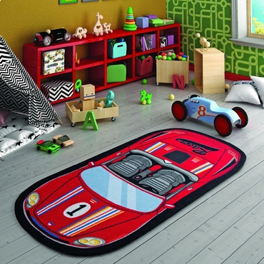Confetti Speed Racer Kırmızı Çocuk Odası Halısı