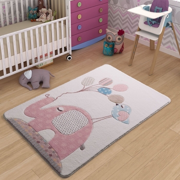 Confetti Spotty Elephant Açık Pembe Çocuk Odası Halısı