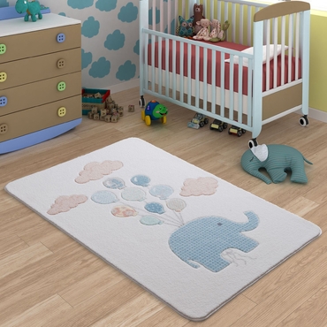 Confetti Sweet Elephant Beyaz Çocuk Odası Halısı